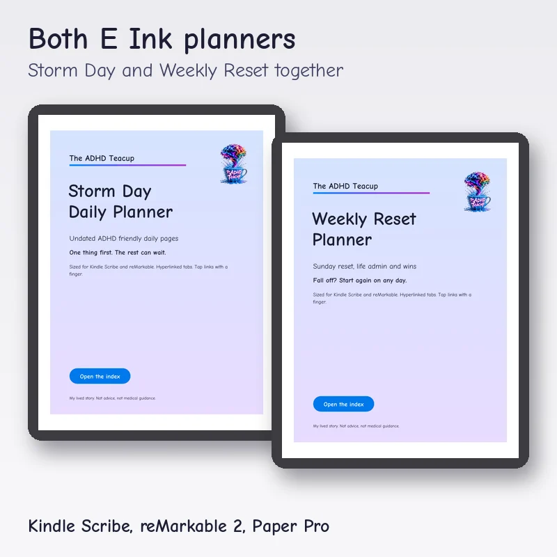 Storm Day and Weekly Reset for E Ink, e ink bundle cover