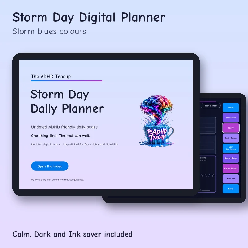 Storm Day Digital Planner, digital planner cover
