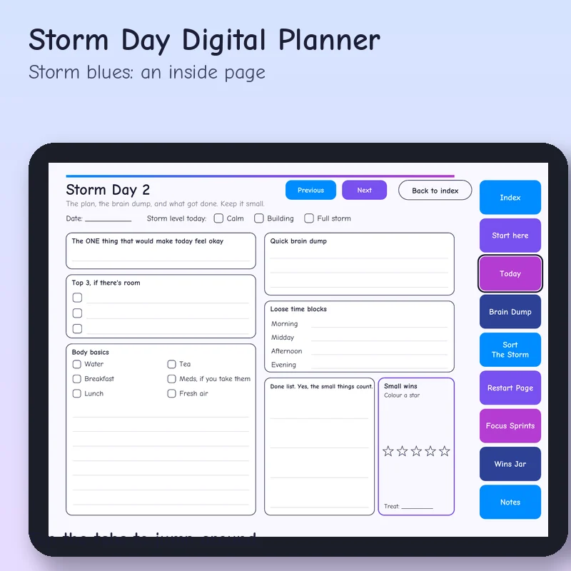 Storm Day Digital Planner, preview image 2
