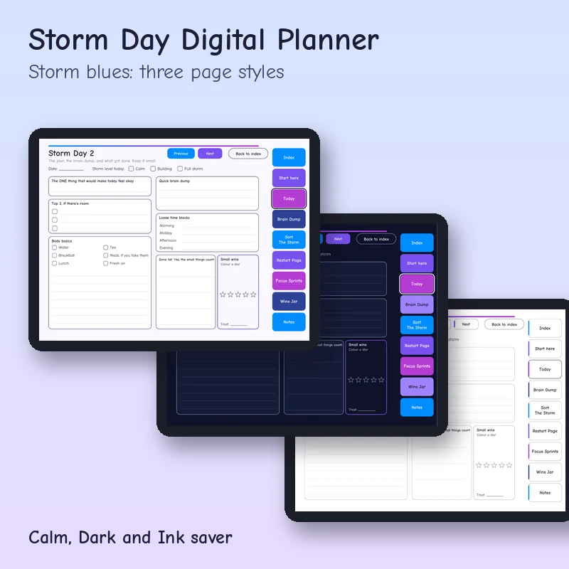 Storm Day Digital Planner, preview image 3