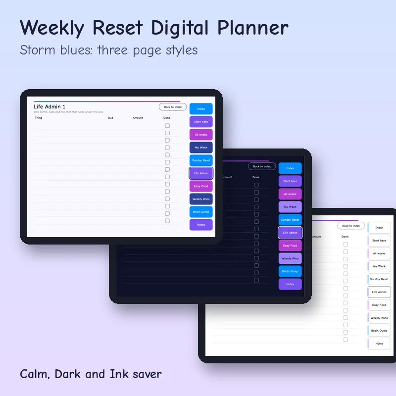 Weekly Reset Digital Planner, preview image 3