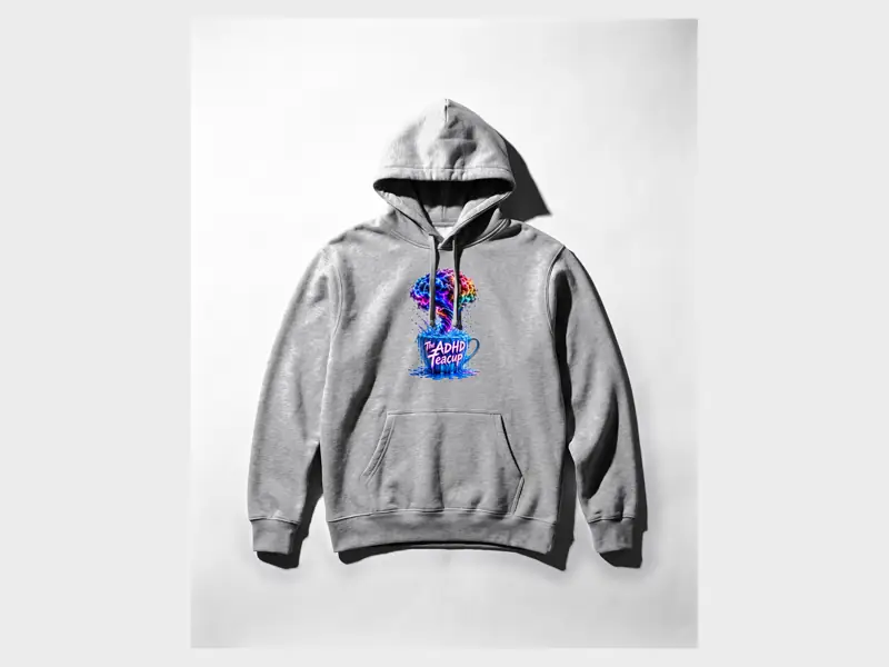 The ADHD Teacup Logo Hoodie, preview image 3