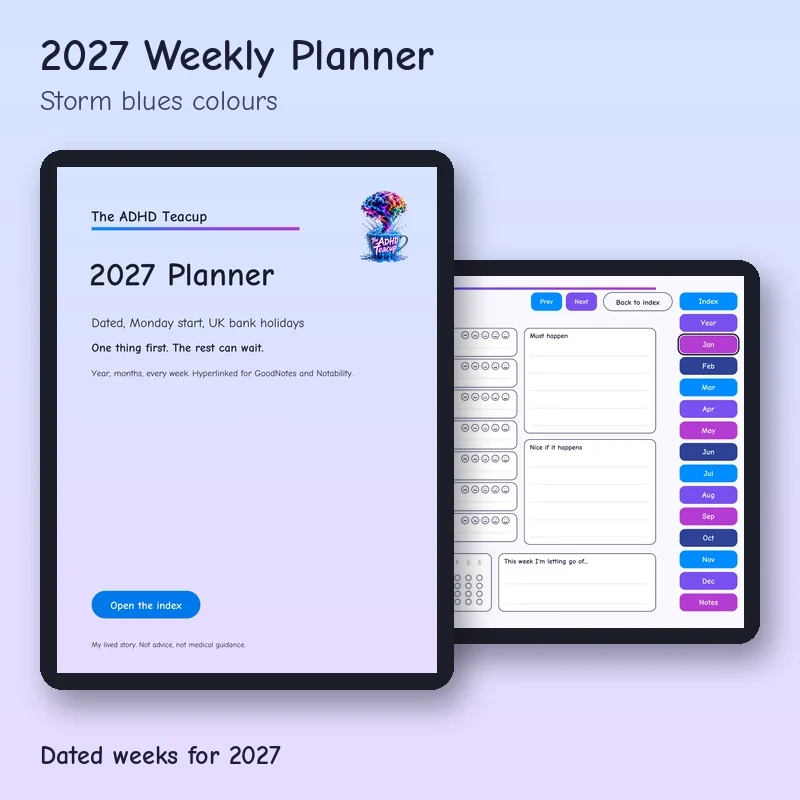 2027 Weekly Planner, dated tablet planner cover