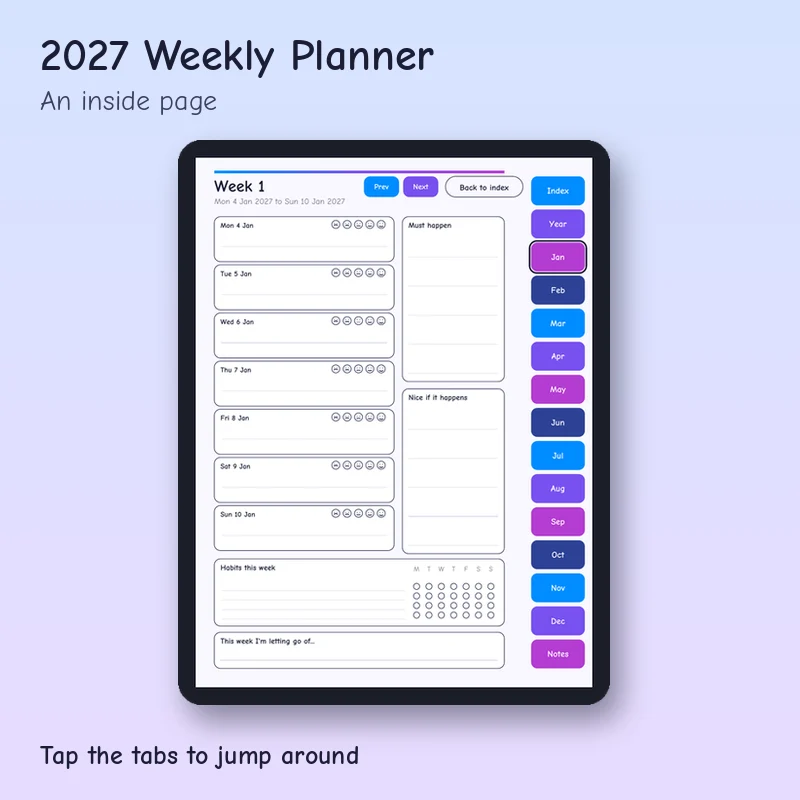 2027 Weekly Planner, preview image 2