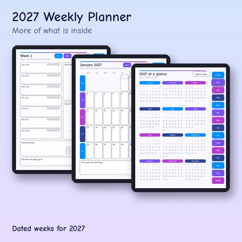 2027 Weekly Planner, preview image 3