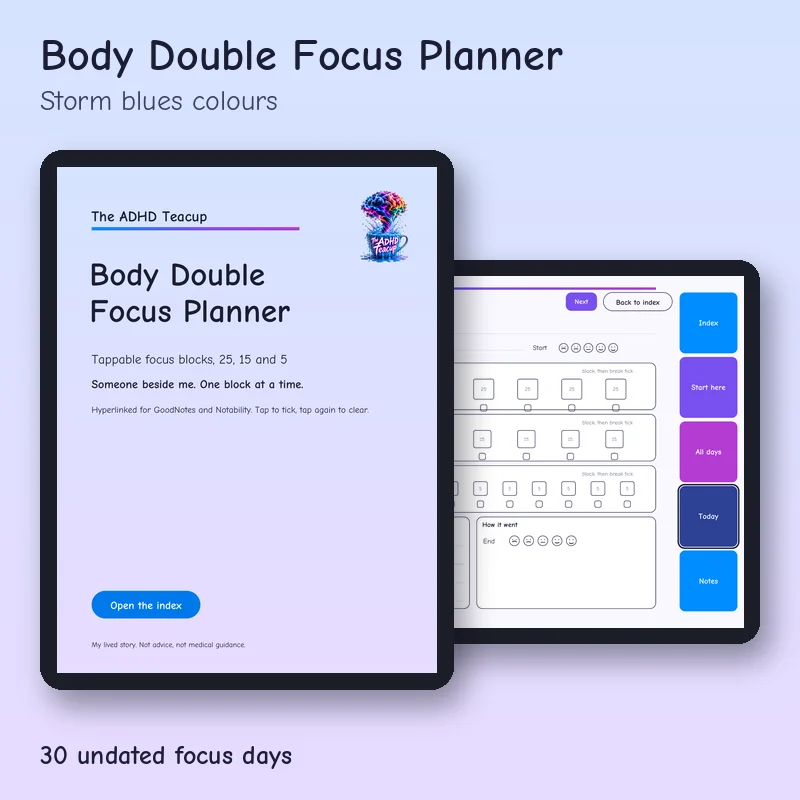 Body Double Focus Planner, tablet planner cover